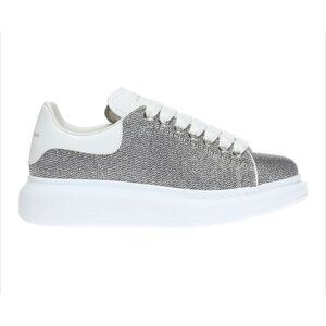 Alexander McQueen Oversized Platform Sneakers Silver Tone White Size 39.5
